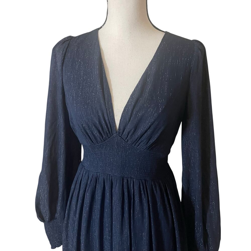 Baltic Born Juliette Navy Shimmer Maxi Dress Size S Bridesmaid Formal, - Picture 7 of 15